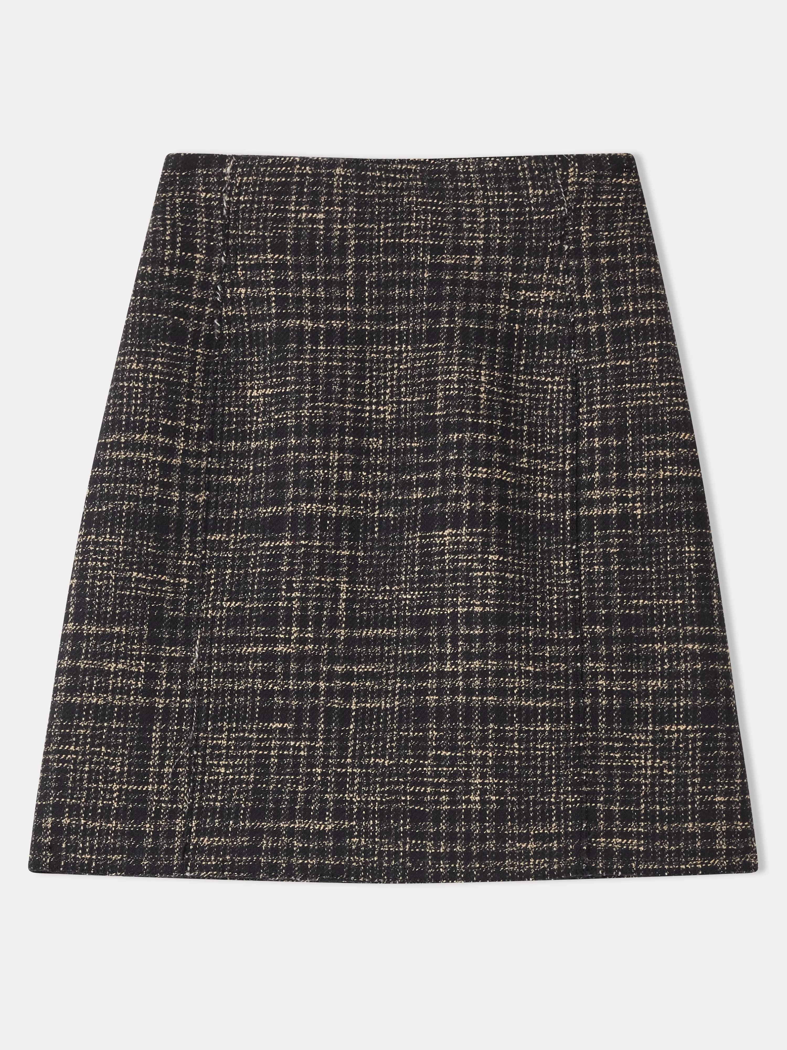 Broken Check Mini Skirt | Black