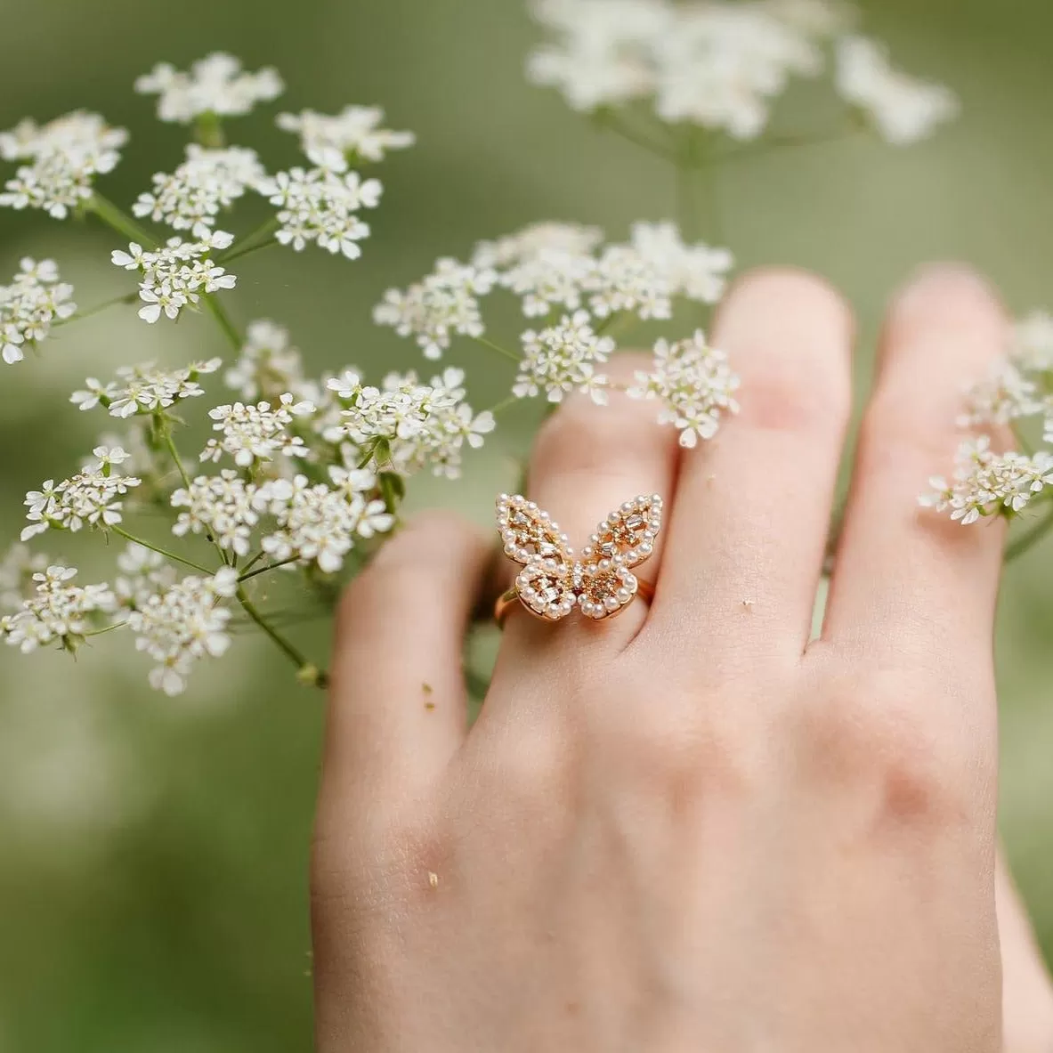 Butterfly Pearl Ring