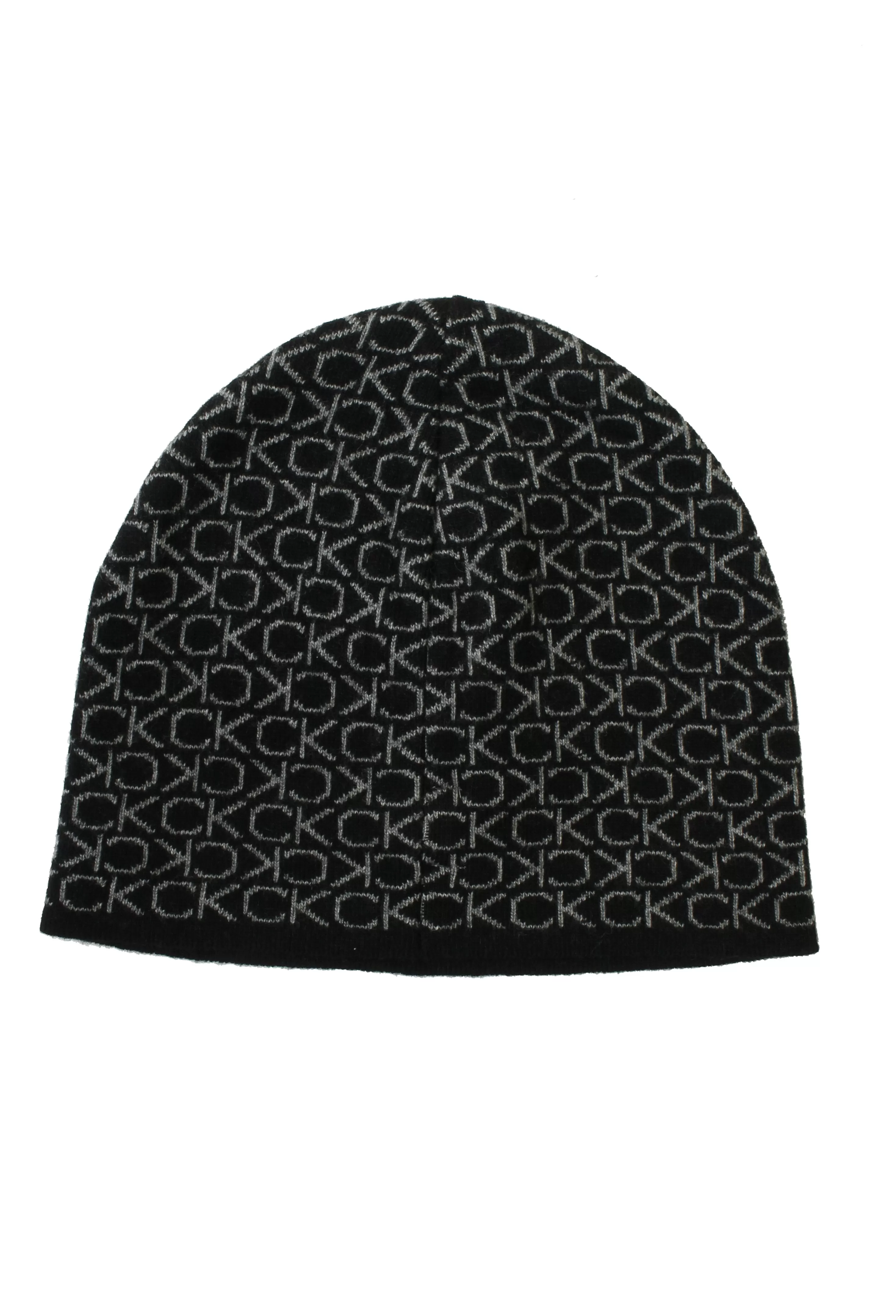 Calvin Klein Mens CK Monogram Wool No Fold Beanie Hat