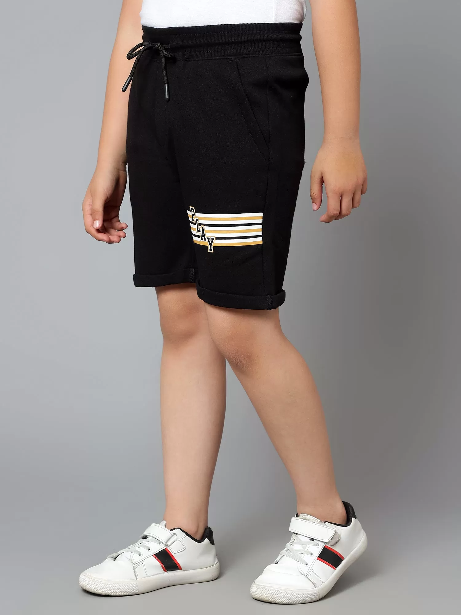 Cantabil Boy's Black Printed Bermuda Shorts