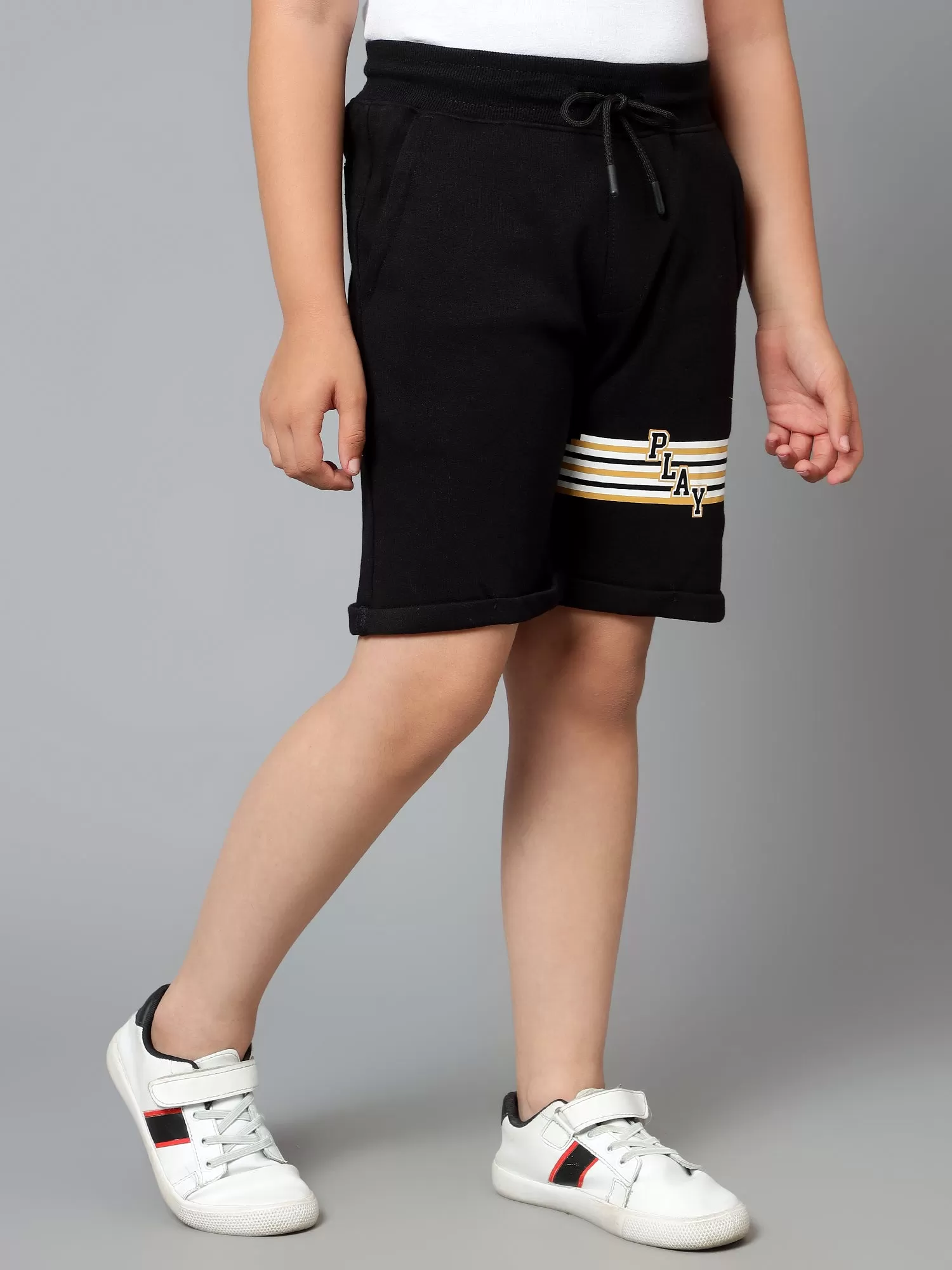 Cantabil Boy's Black Printed Bermuda Shorts