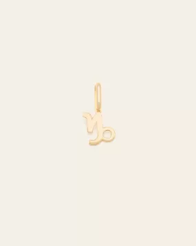 Capricorn Zodiac Charm - 10k Solid Gold