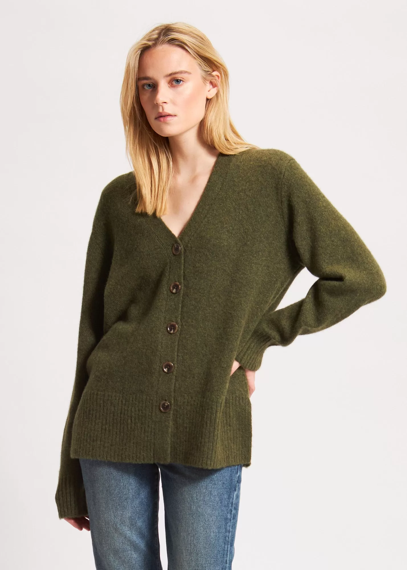 CASHMERE BLEND CARDIGAN