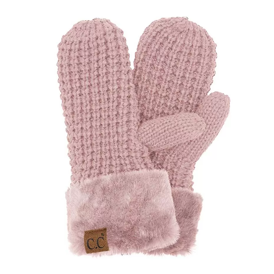 C.C Waffle Knit Mittens