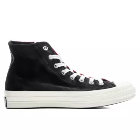 Chuck 70 Beyond Retro Velvet - Black/Red/Egret