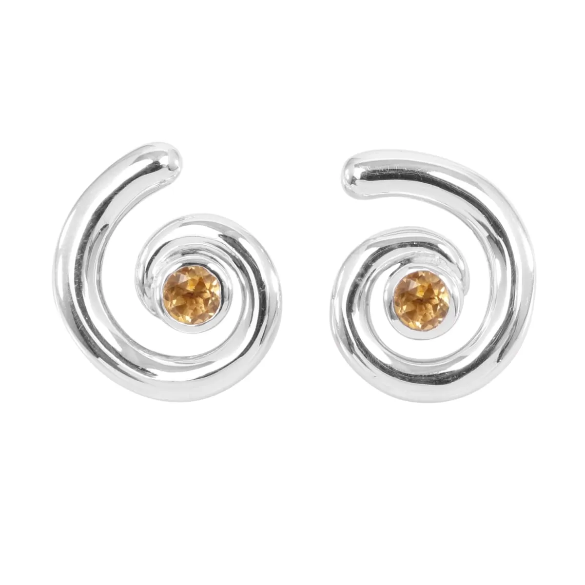 Citrine Stud Sterling Silver Earring Citrine Stud Earring Handmade Earring Silver Earring 18X21mm Earring Bezel Setting Earring For Women's