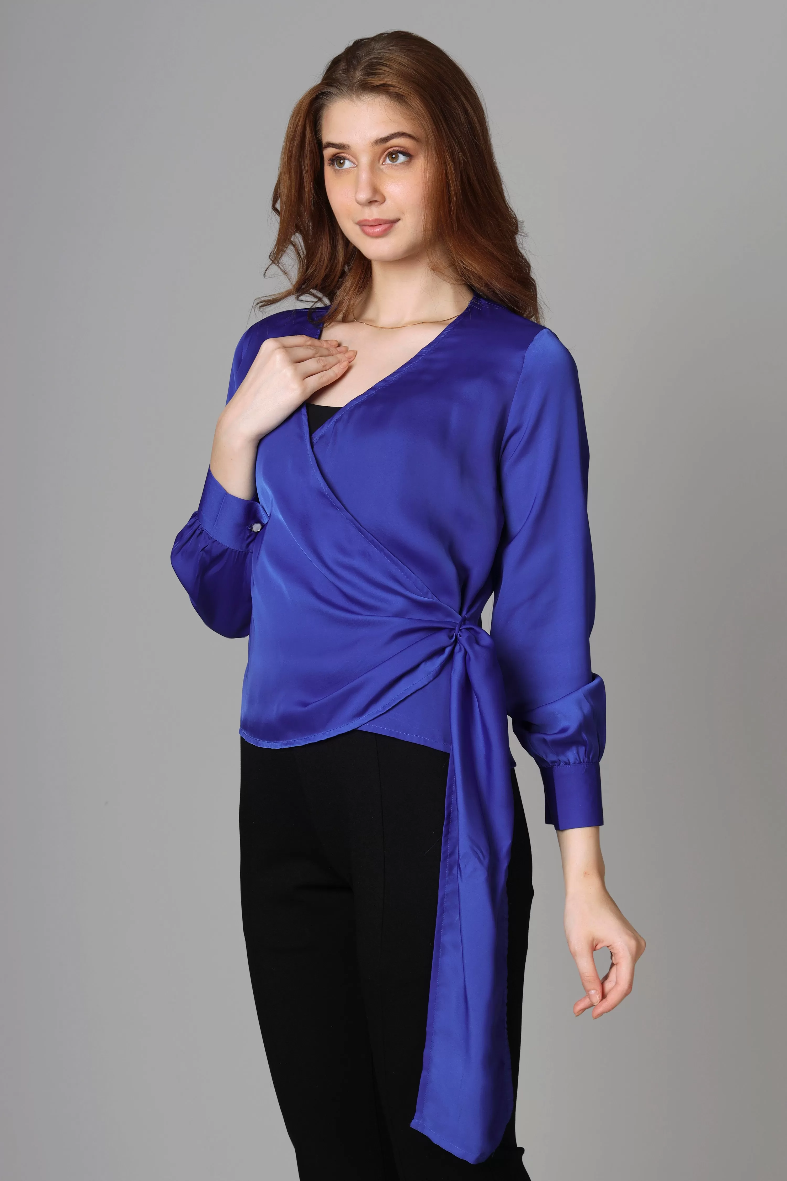 Classic Plain Blue Top For Women