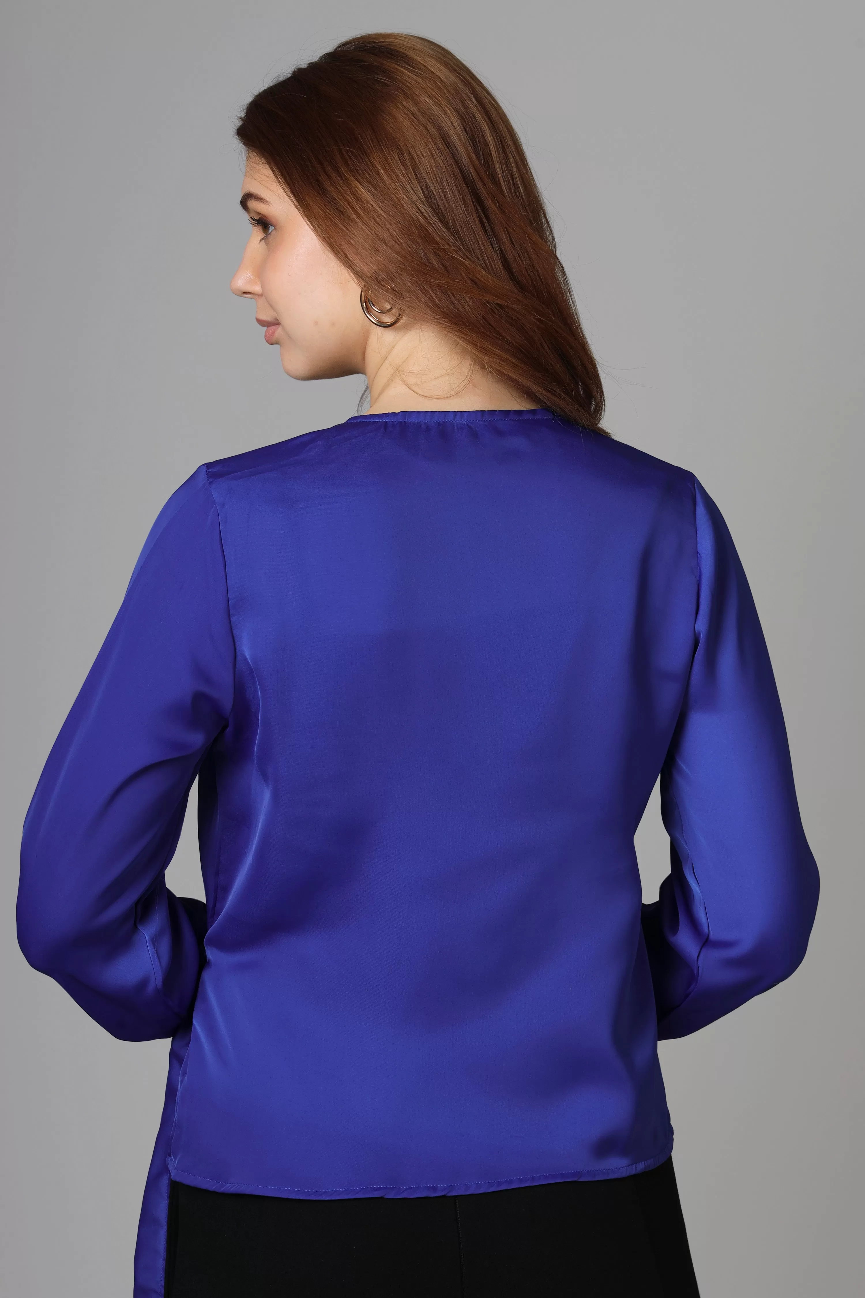 Classic Plain Blue Top For Women