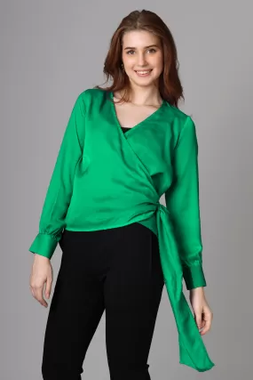 Classic Plain Green Top For Women