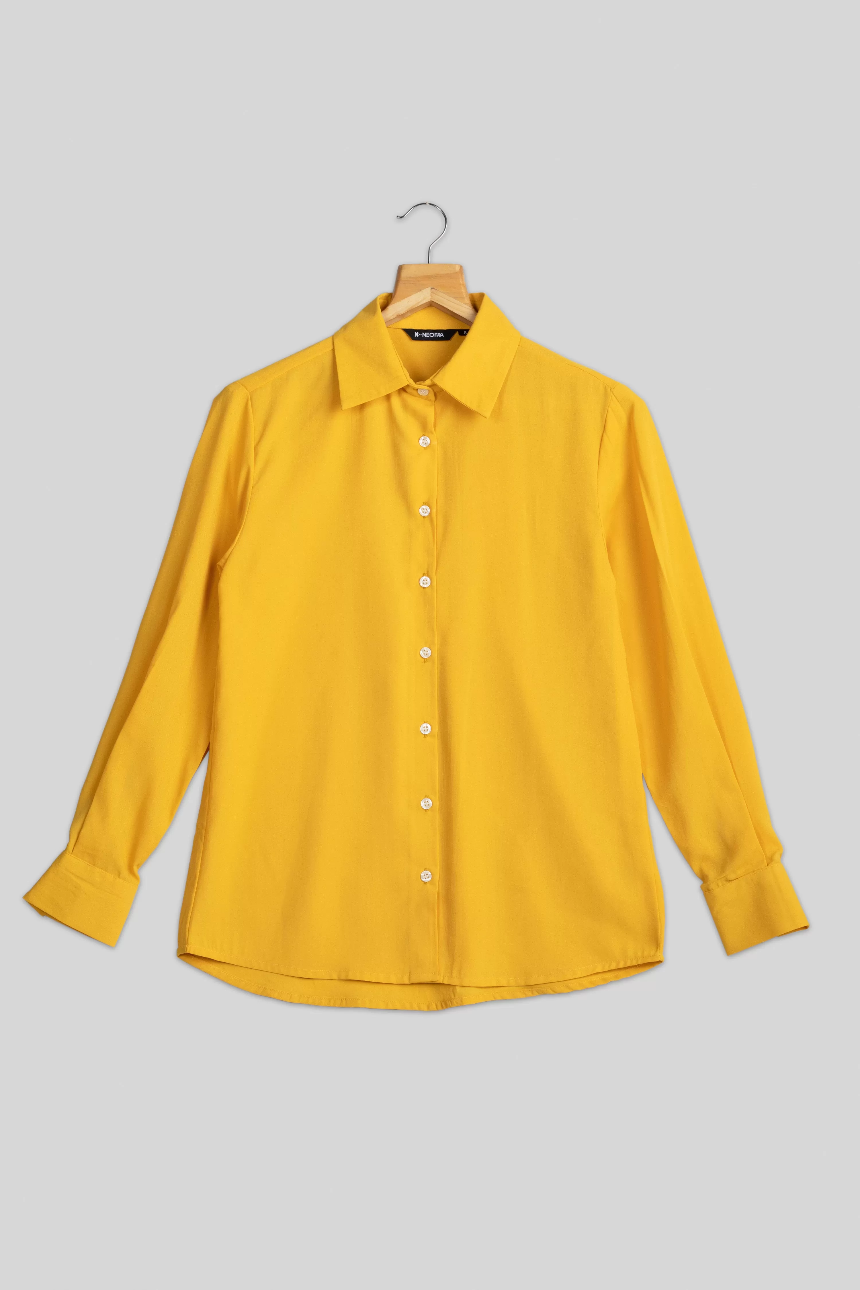 Classic Yellow Plain Shirt for Women