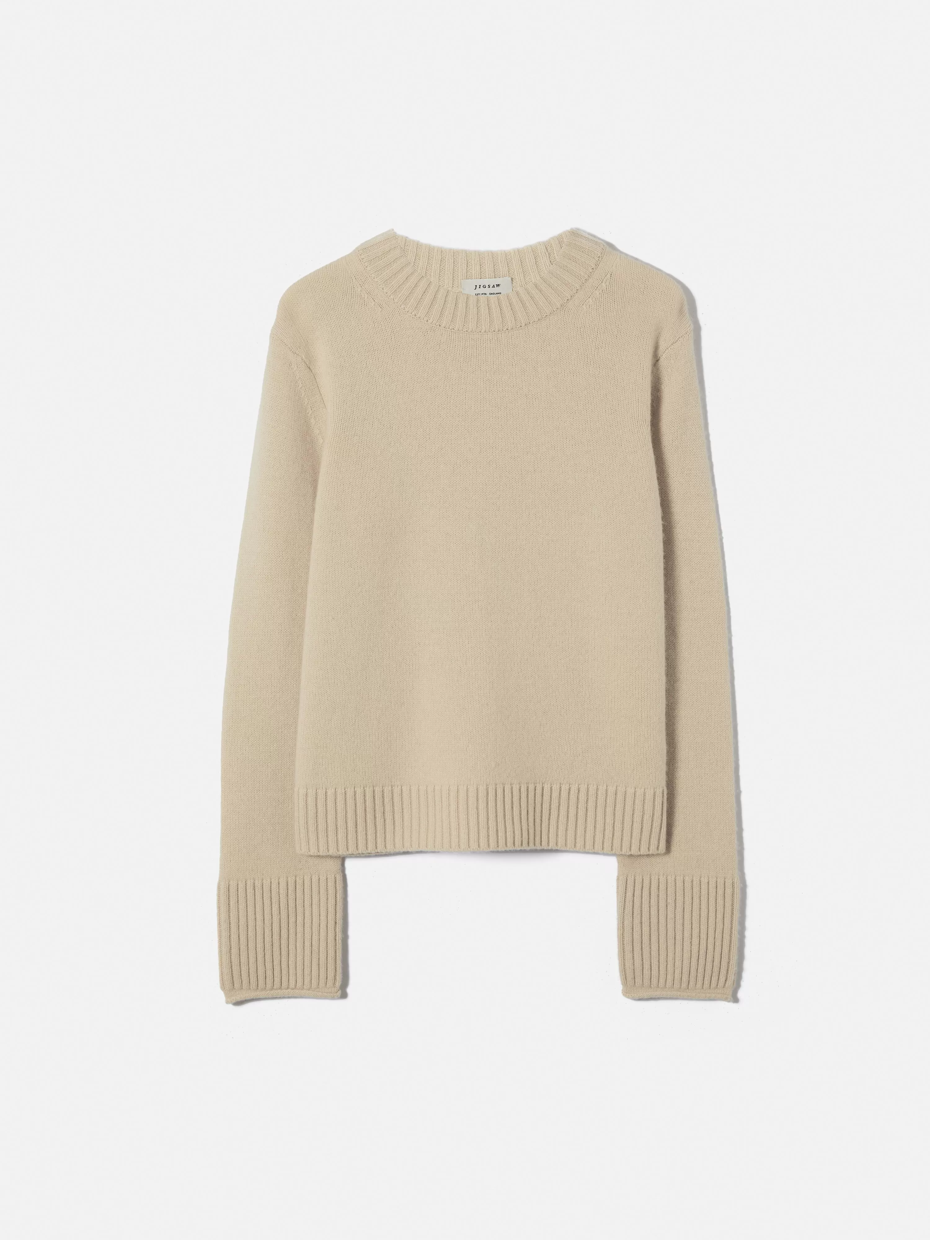 Compact Wool Cashmere Blend Jumper | Cream