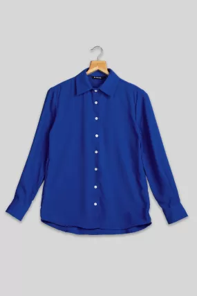 Cool Blue Plain Shirt for Women