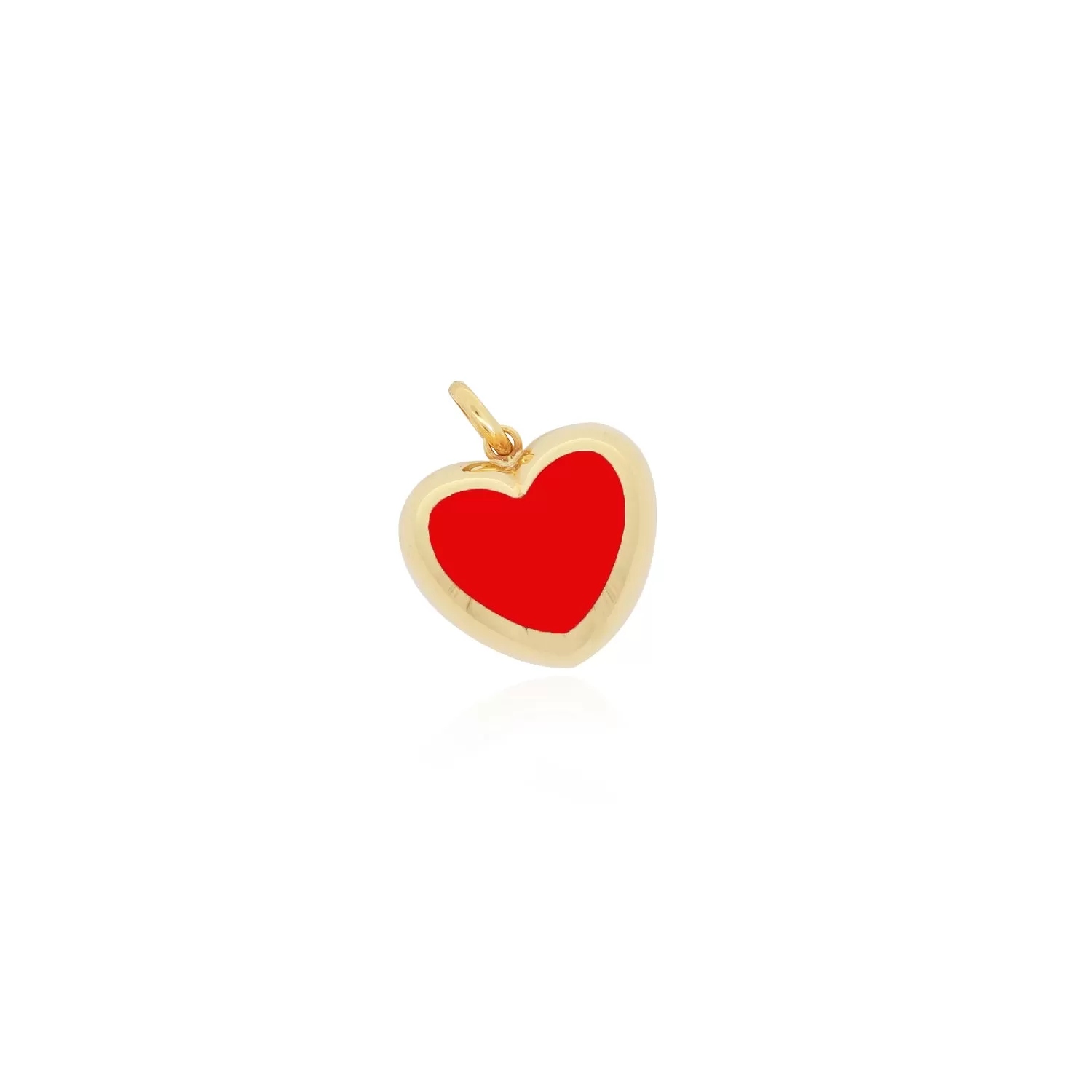 Coral Puffy Heart Charm