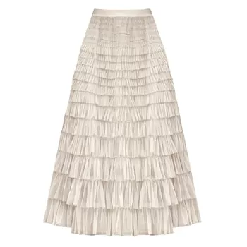 Cream Tiered Layer Skirt