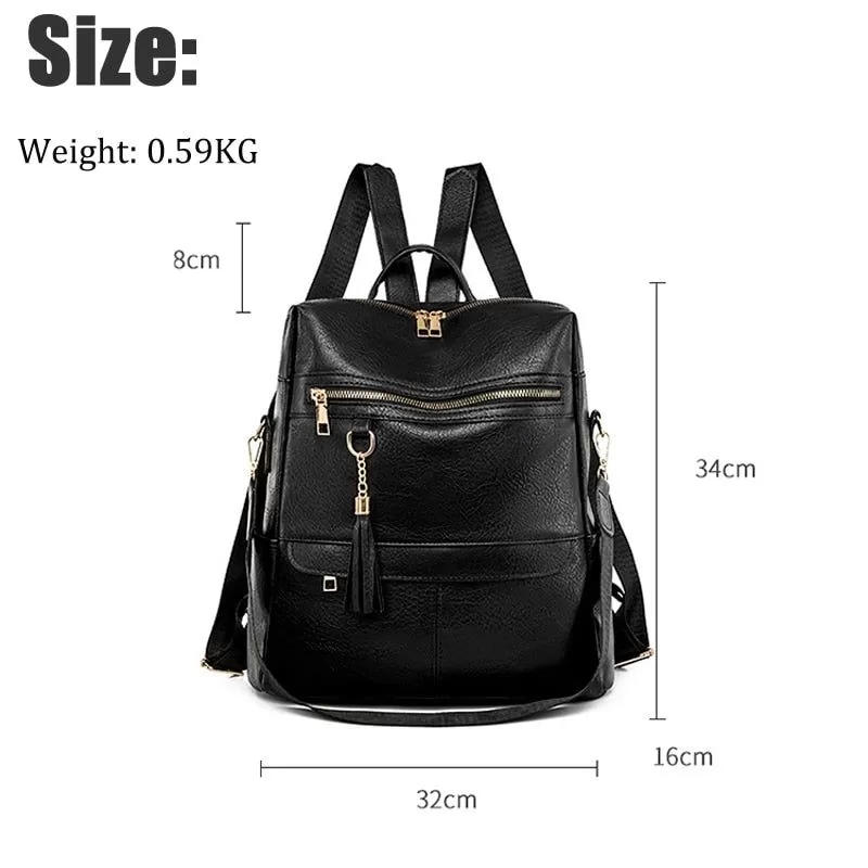 DB1242 Women's Cool Backpack - Fashion Soft Leather Shoulder Bag