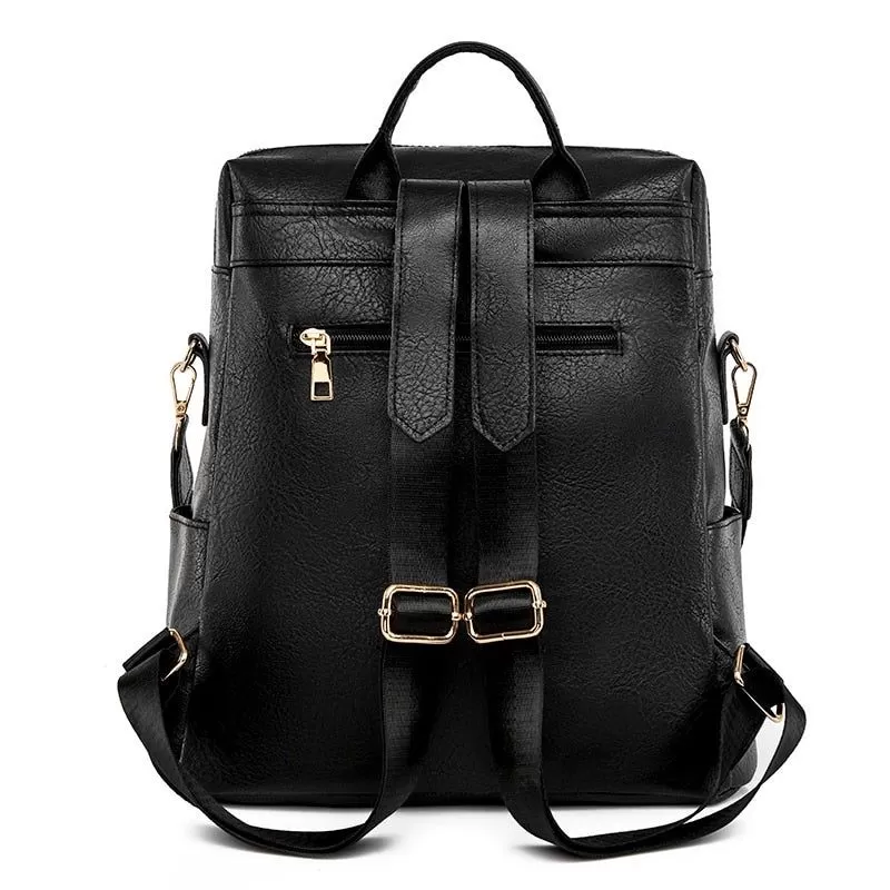 DB1242 Women's Cool Backpack - Fashion Soft Leather Shoulder Bag