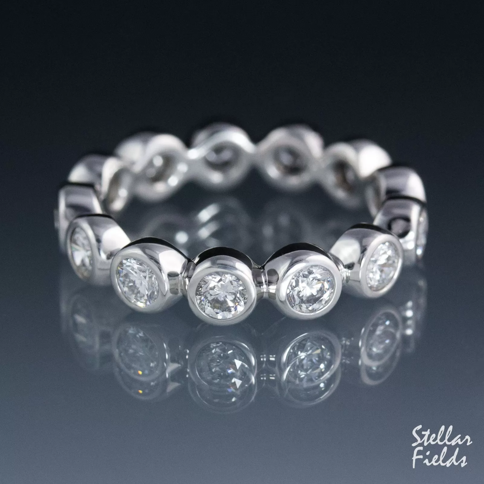 Diamond Eternity Wedding Band - Bezel Set 3.25mm Round Canadian Arctic Diamonds