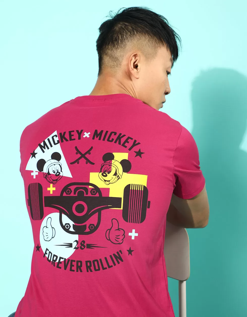 Disney Viva Magenta Regular Fit Back Graphic Printed Tshirt