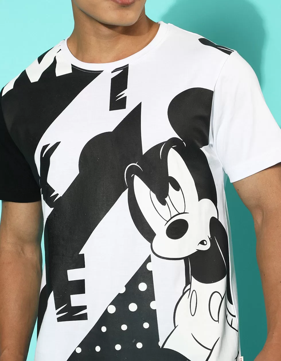 Disney White Regular Fit Front Graphic Printed Tshirt