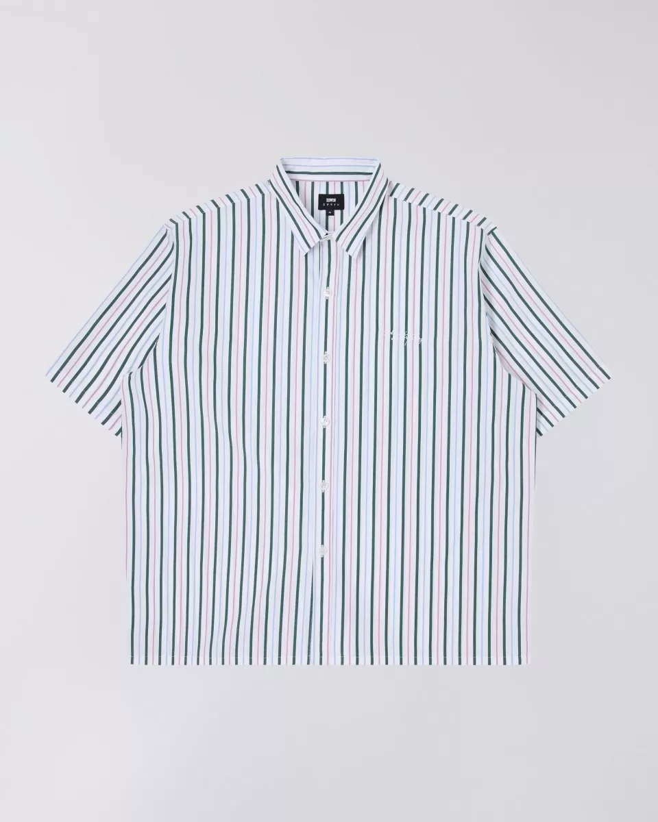 EDWIN TOLEDO shirt SS - WHITE / PINK / GREEN