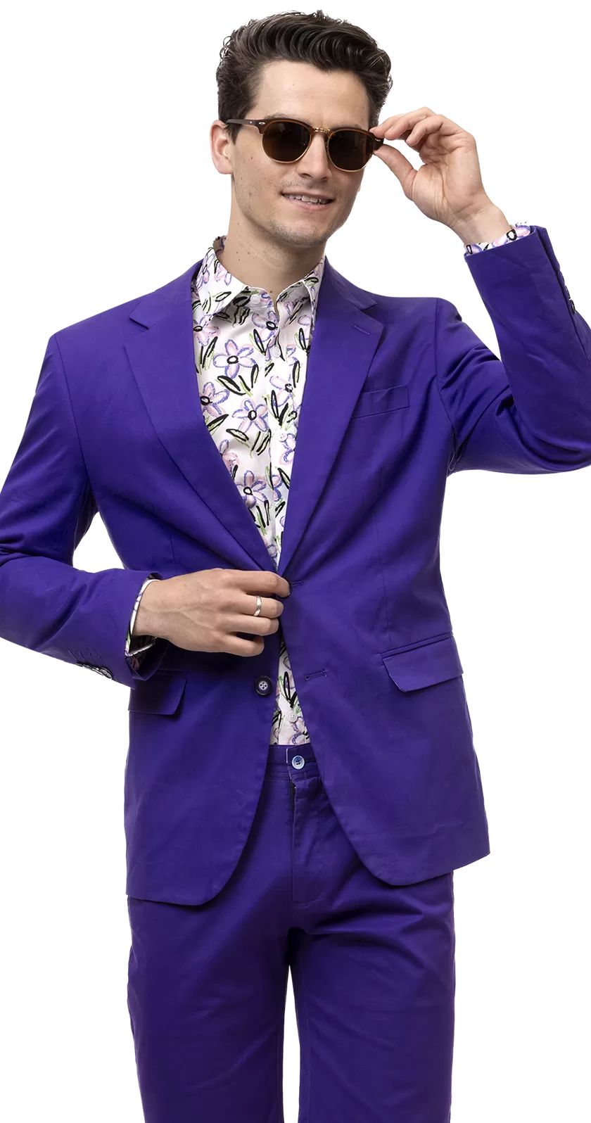 EJ Samuel Purple Solid Chino Blazer CHJ01