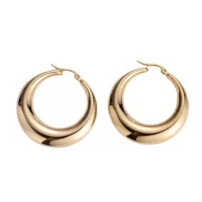 ELLIE STAINLESS STEEL BOLD HOOPS EARRINGS