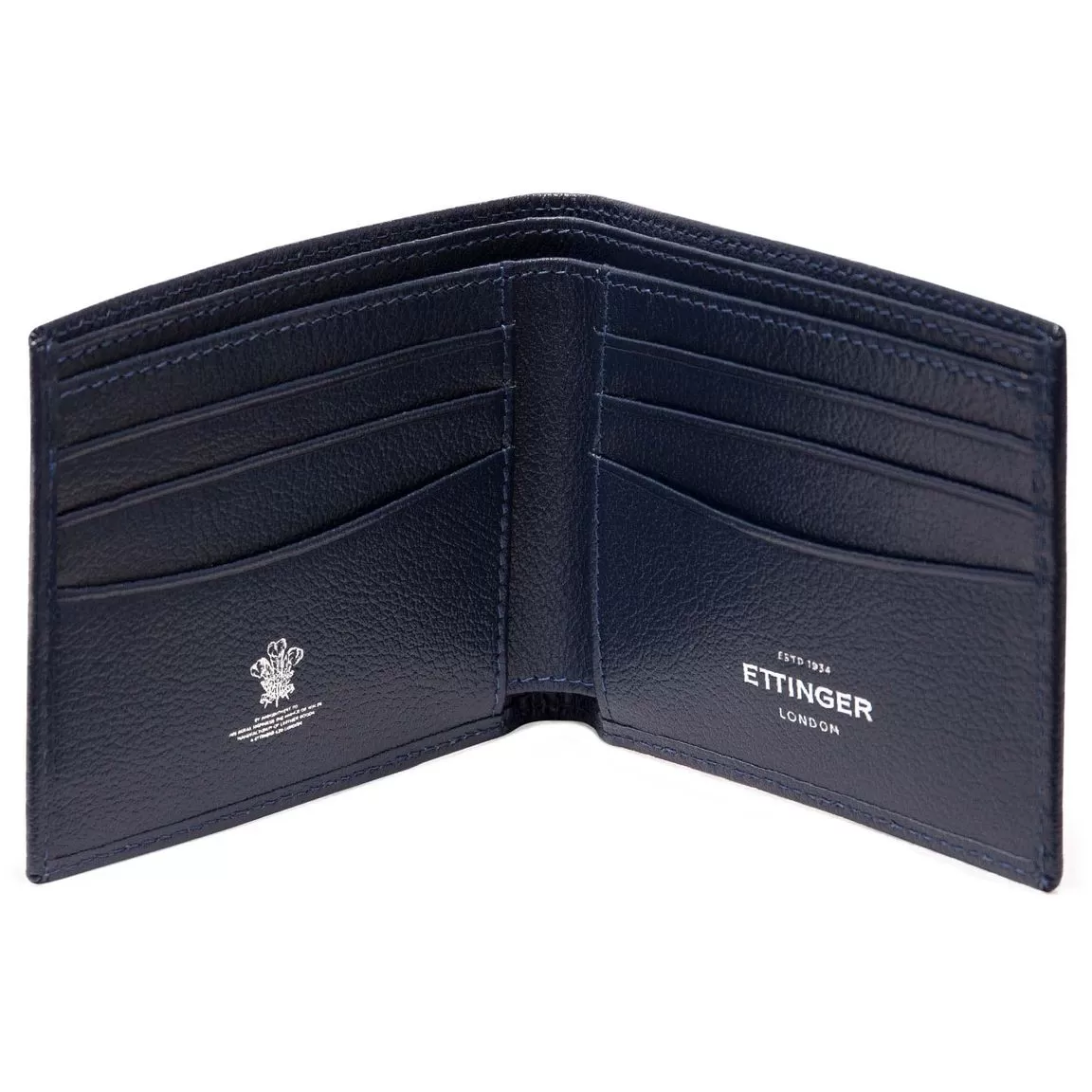 Ettinger Marine Blue Capra Leather 6 C/C Billfold Wallet