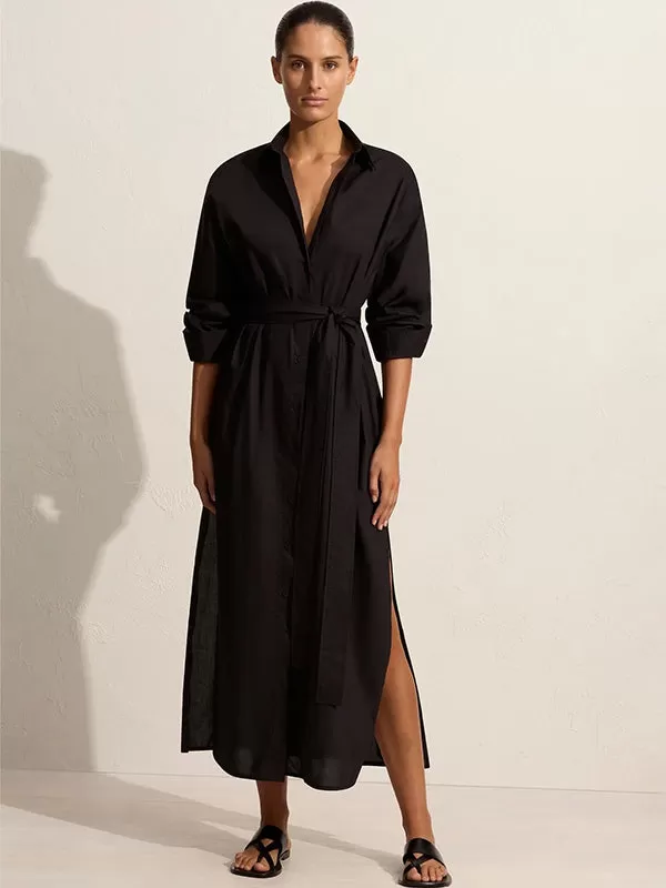 Everyday Shirt Dress in Black