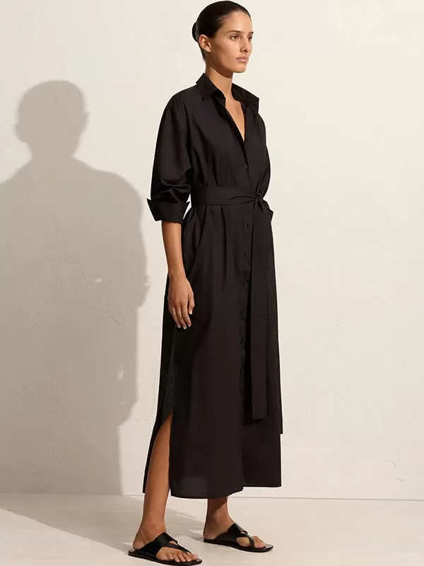 Everyday Shirt Dress in Black