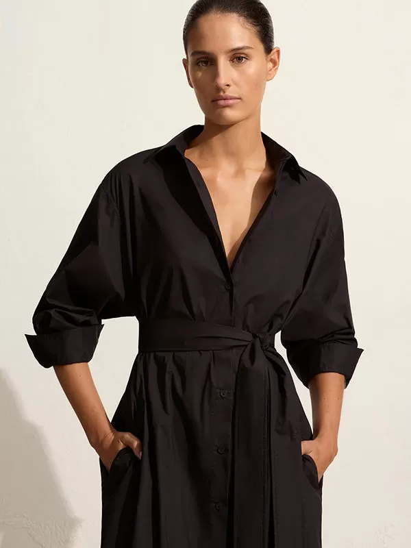 Everyday Shirt Dress in Black