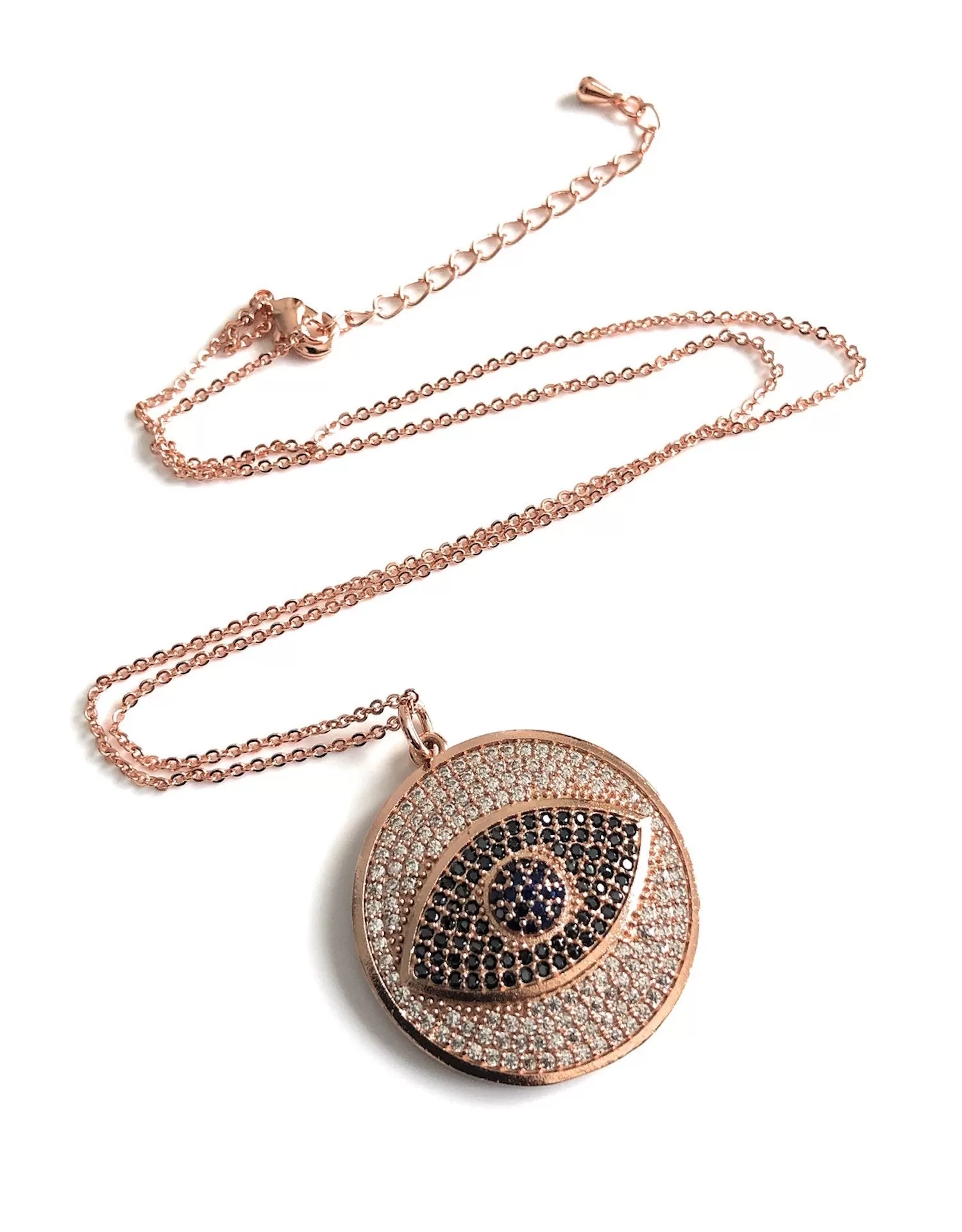 Evil Eye Rose Gold Necklace