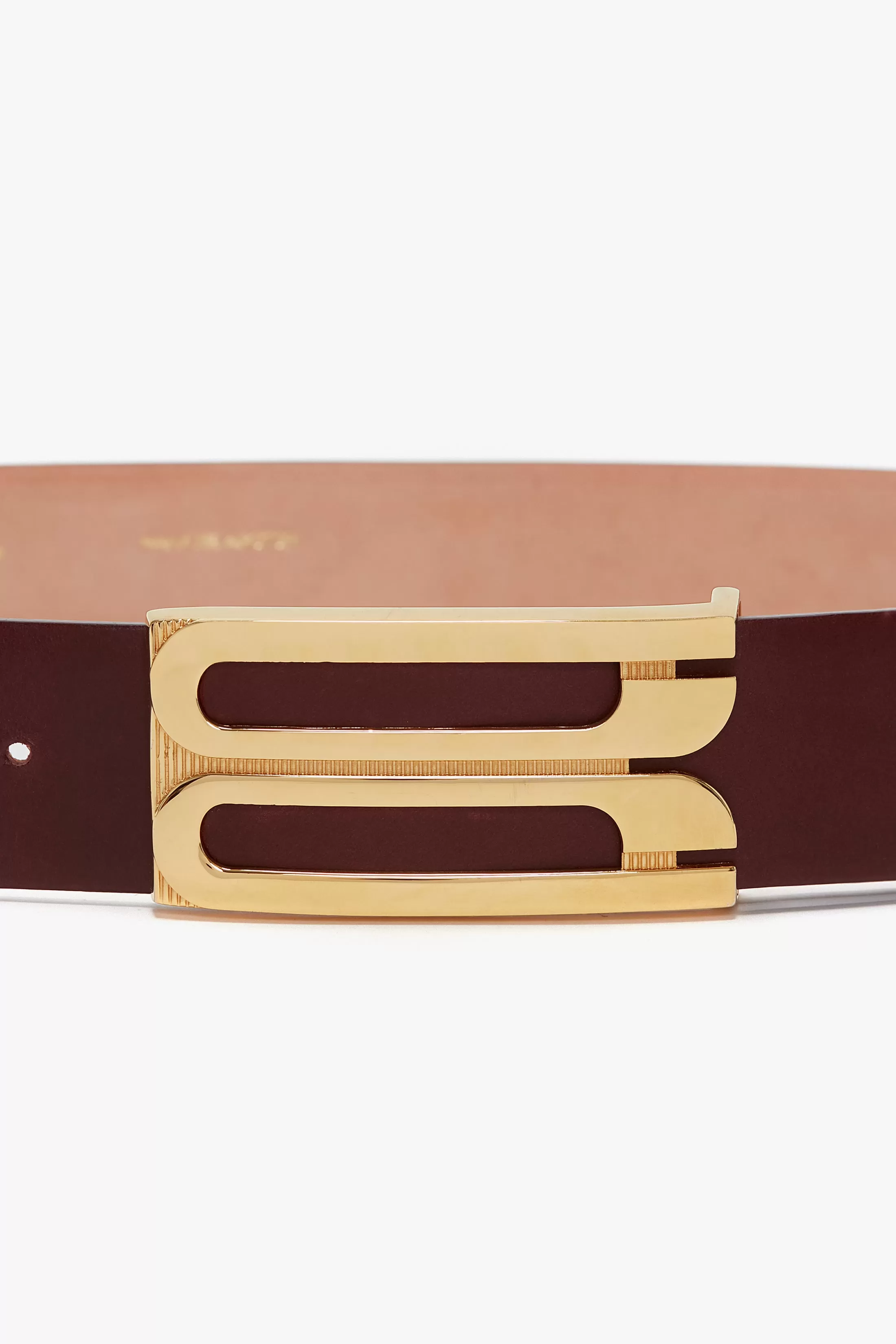 Exclusive Jumbo Frame Belt In Burgundy Leather