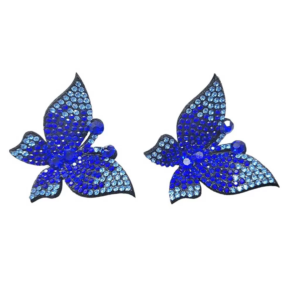 Felt Back Bling Studded Butterfly Earrings