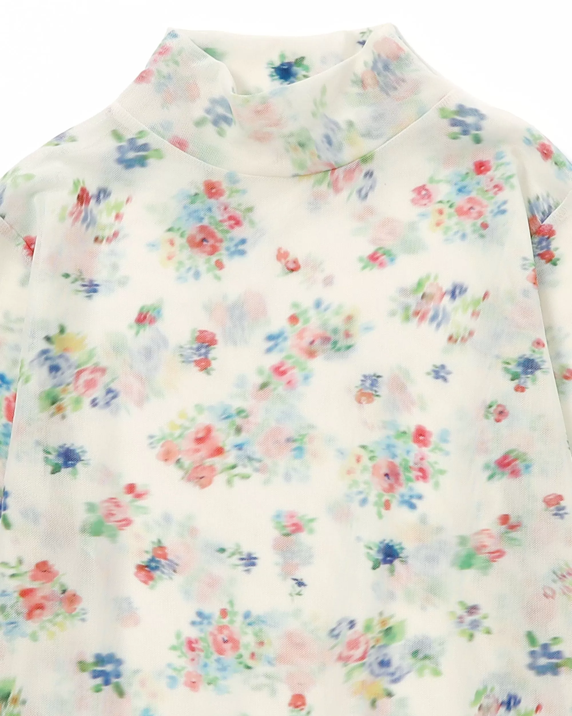 Floral patterns see-through tops