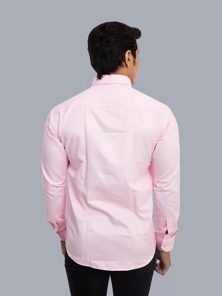 Formal Shirts - Light Pink Solid Giza Cotton Formal Men Shirt