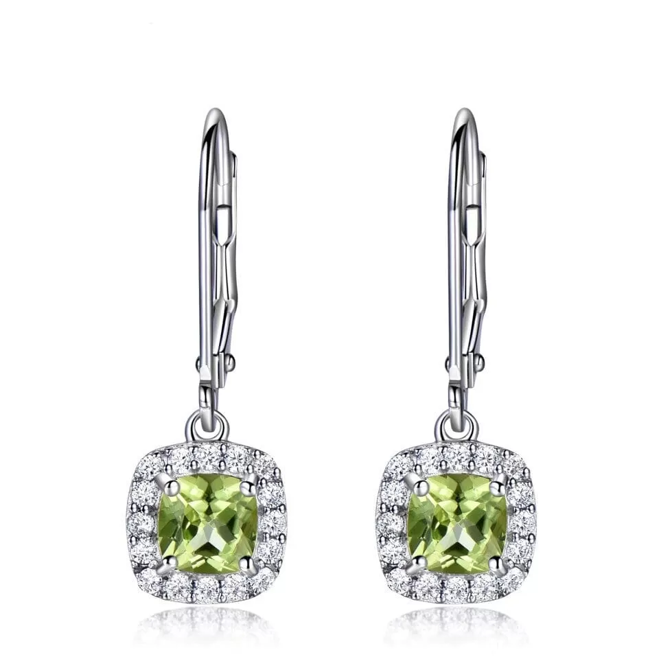 Genuine Peridot Long Drop Earrings