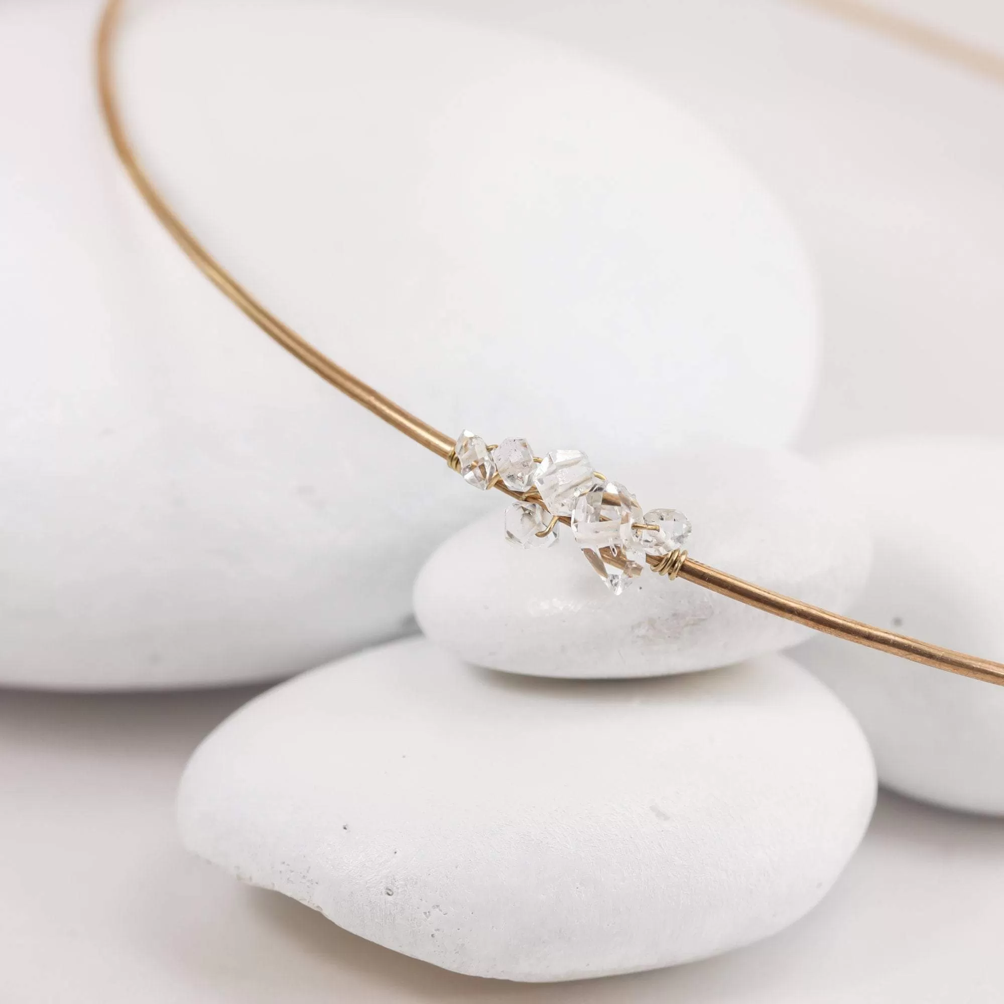 Gold Headband with Herkimer Diamonds