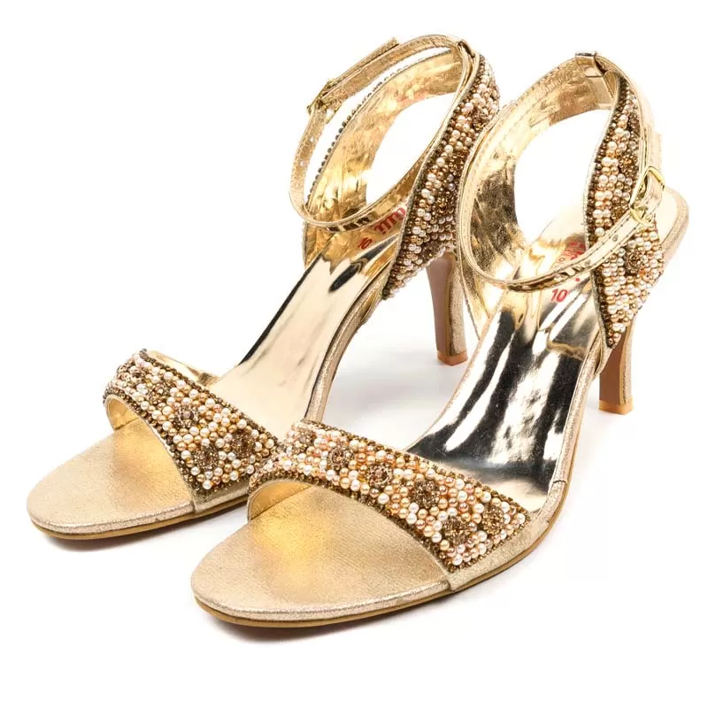 Golden Heel Sandal For Women