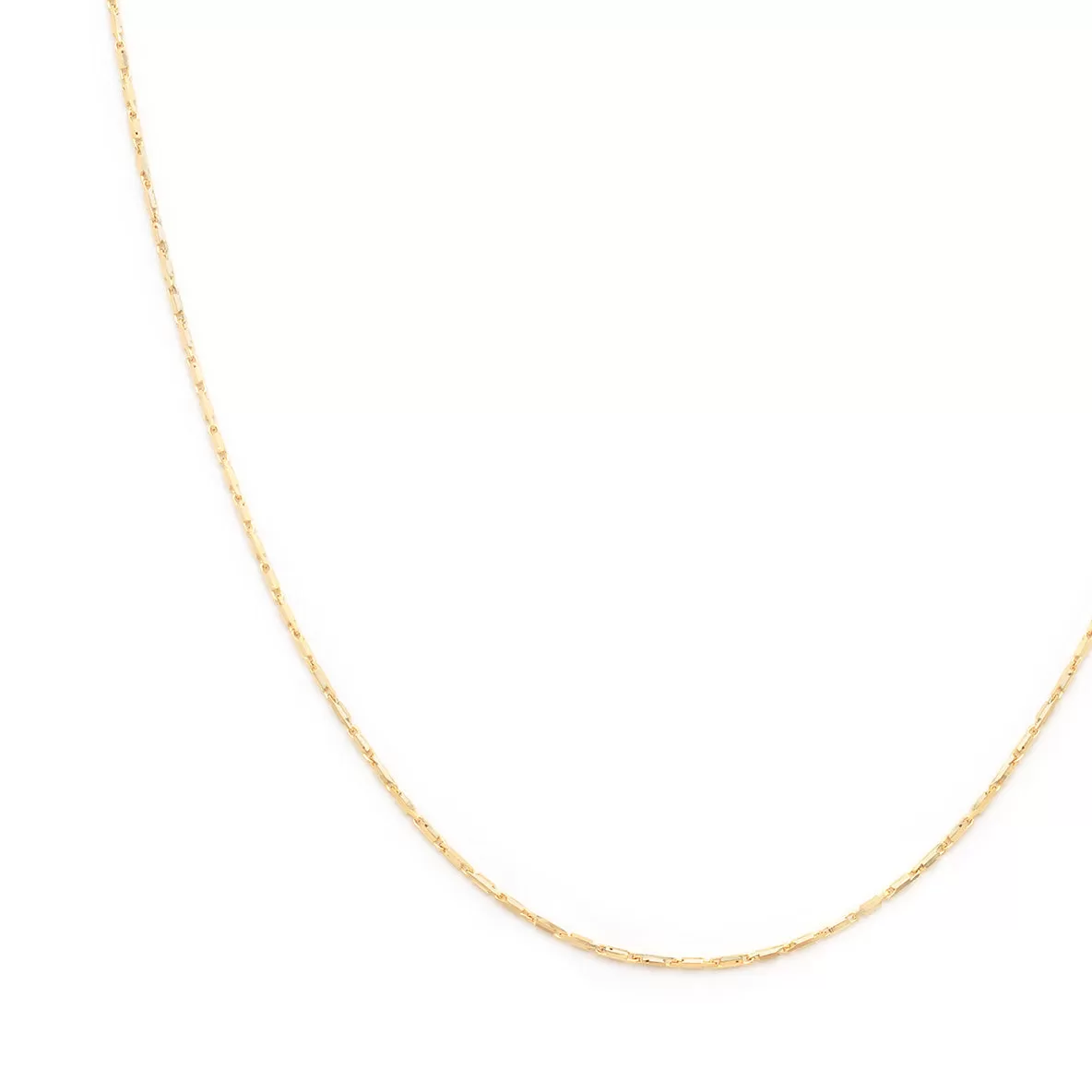 Golden Line Chain Necklace | Solid 14k Gold