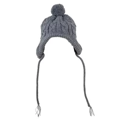 Grey Toboggan Wool Beanie Dog Hat