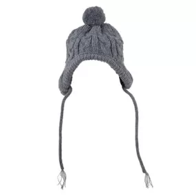 Grey Toboggan Wool Beanie Dog Hat