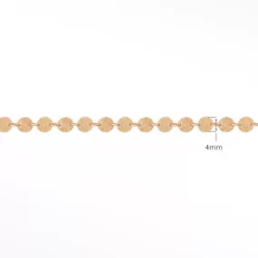 Hammer Round 4mm 14k Rose Gold Chain Designer Line for Permanent Jewelry Sold by the inch