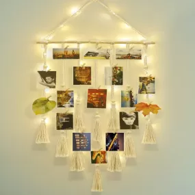 Hanging Photo Display Wall Decor With LED Light