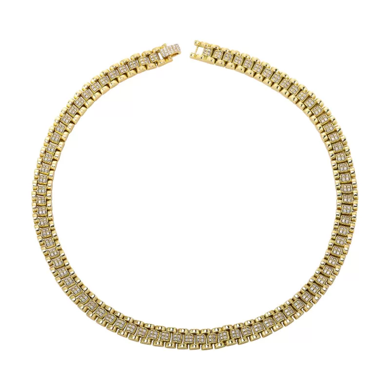 Hip Hop 10/14mm Full Diamond Necklace Bracelet