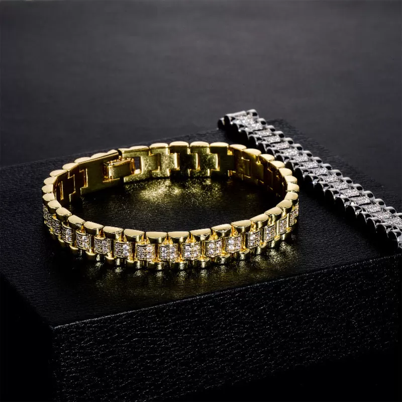 Hip Hop 10/14mm Full Diamond Necklace Bracelet