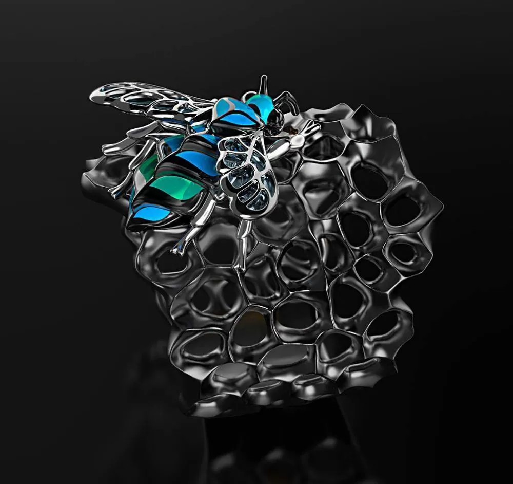 Honeycomb Bee Ring