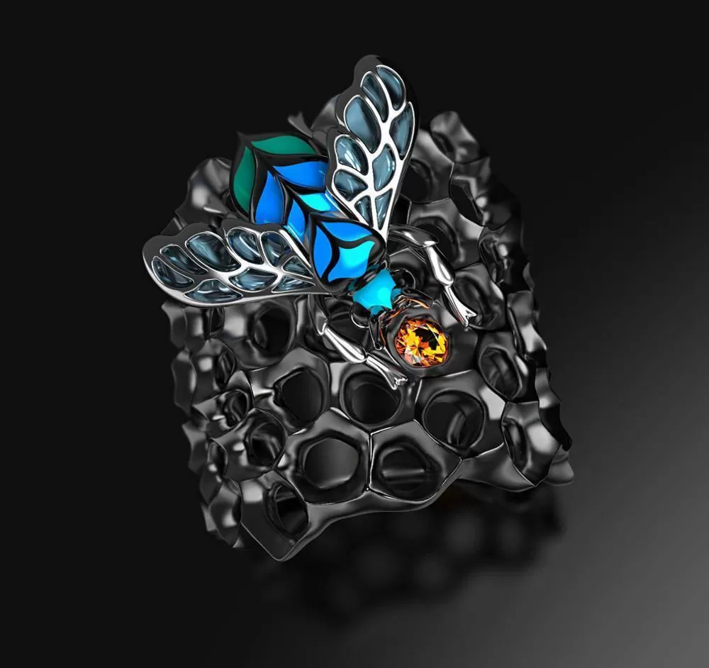 Honeycomb Bee Ring