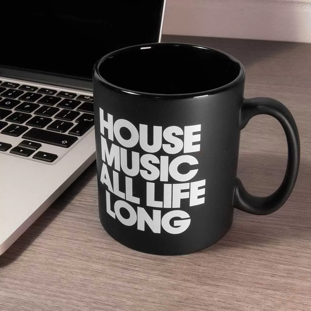 House Music All Life Long Matt Black Ceramic Mug