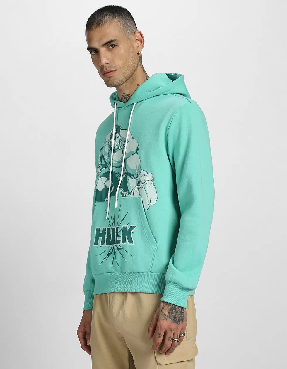 Hulk Green Front Graphic Printed Hoodie