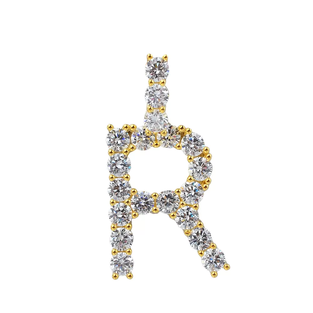 Iced out Letter Pendant (Gold or Silver)